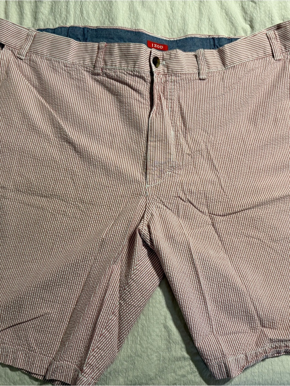 Izod Red & White Seersucker Shorts